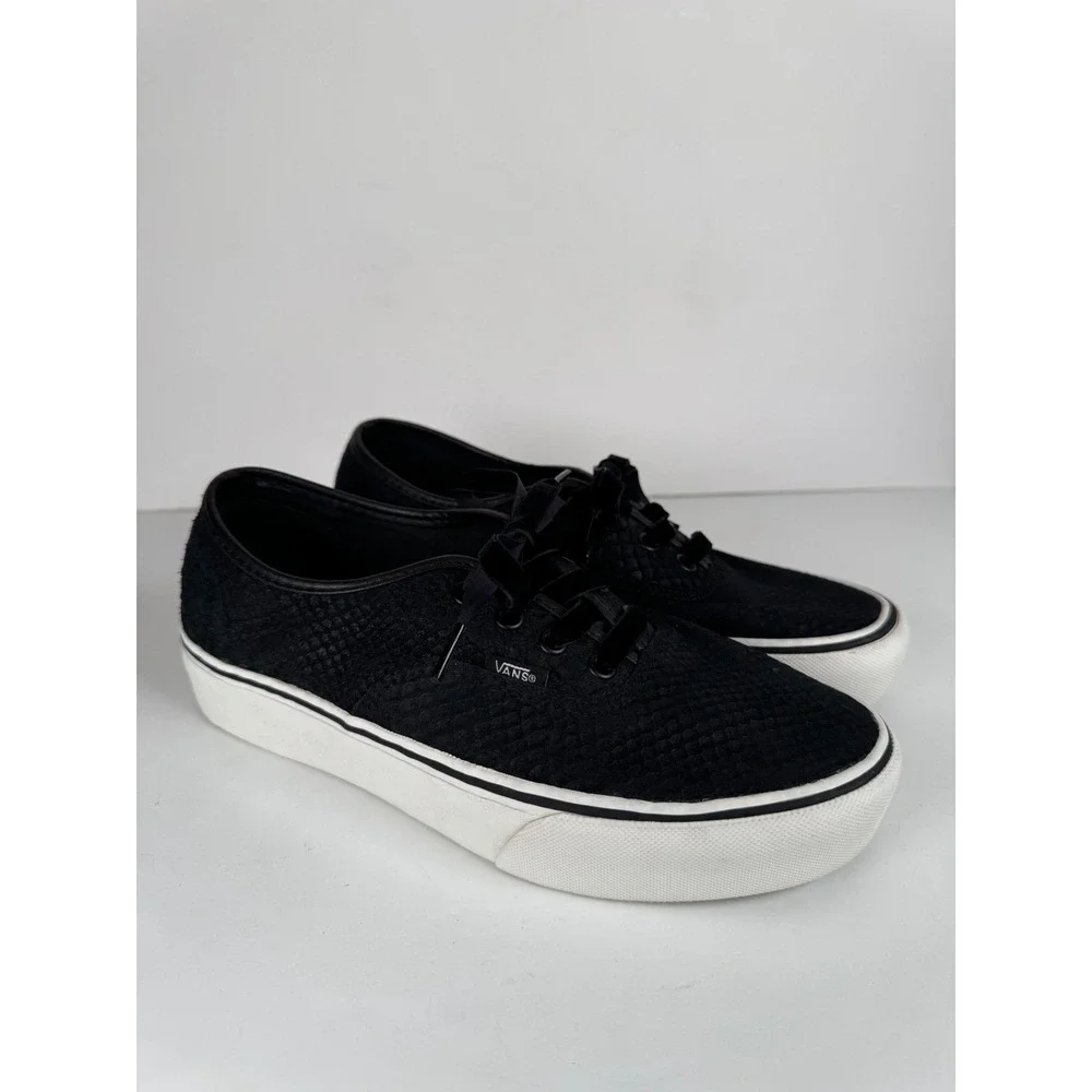 Vans Authentic Platform 2.0 Black Snakeskin Casual Comfort Shoes W-9.5 M-8